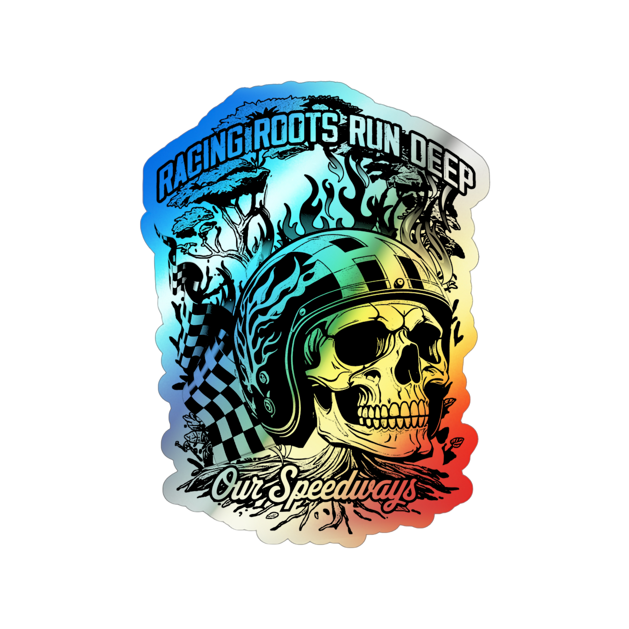Racing Roots Holographic Sticker