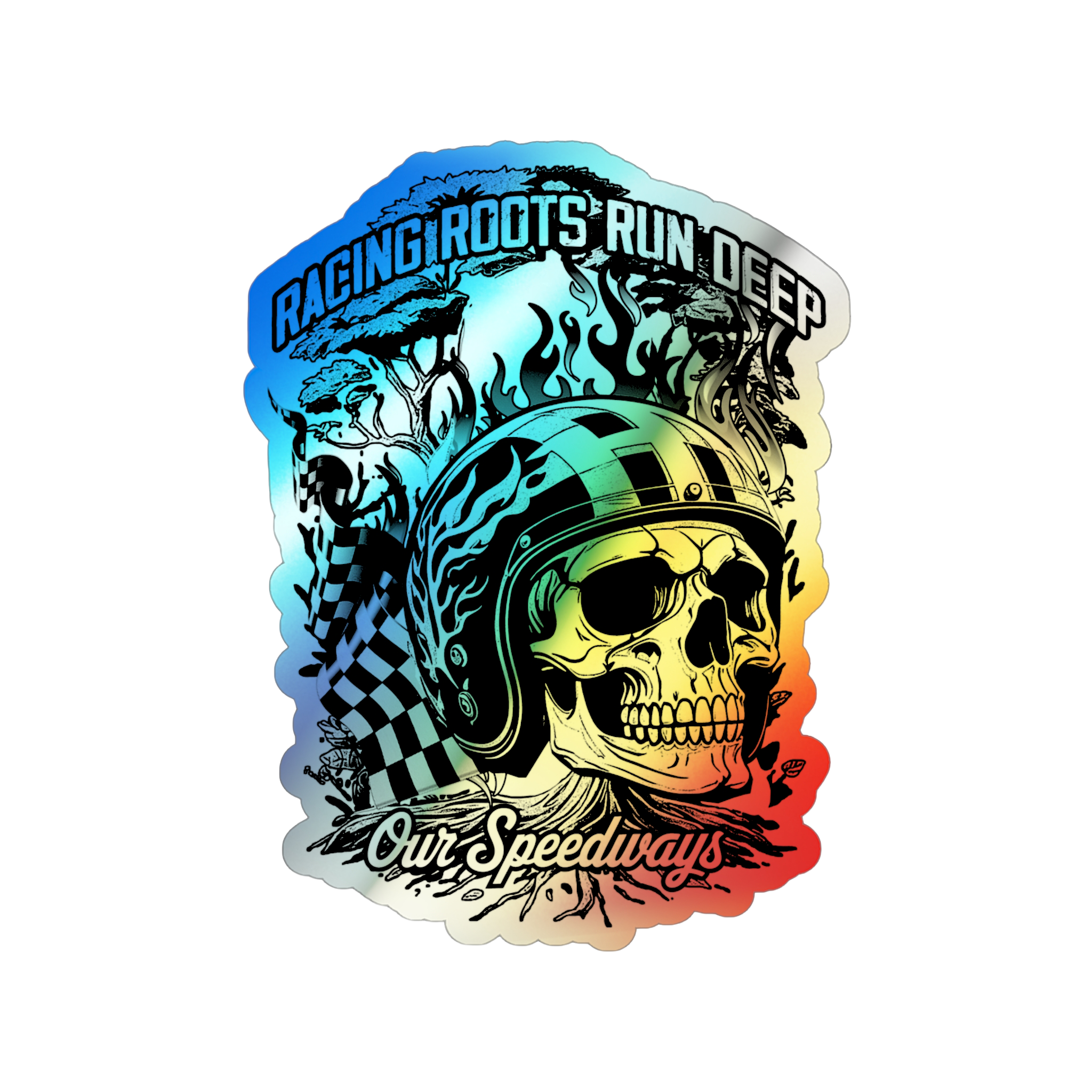 Racing Roots Holographic Sticker