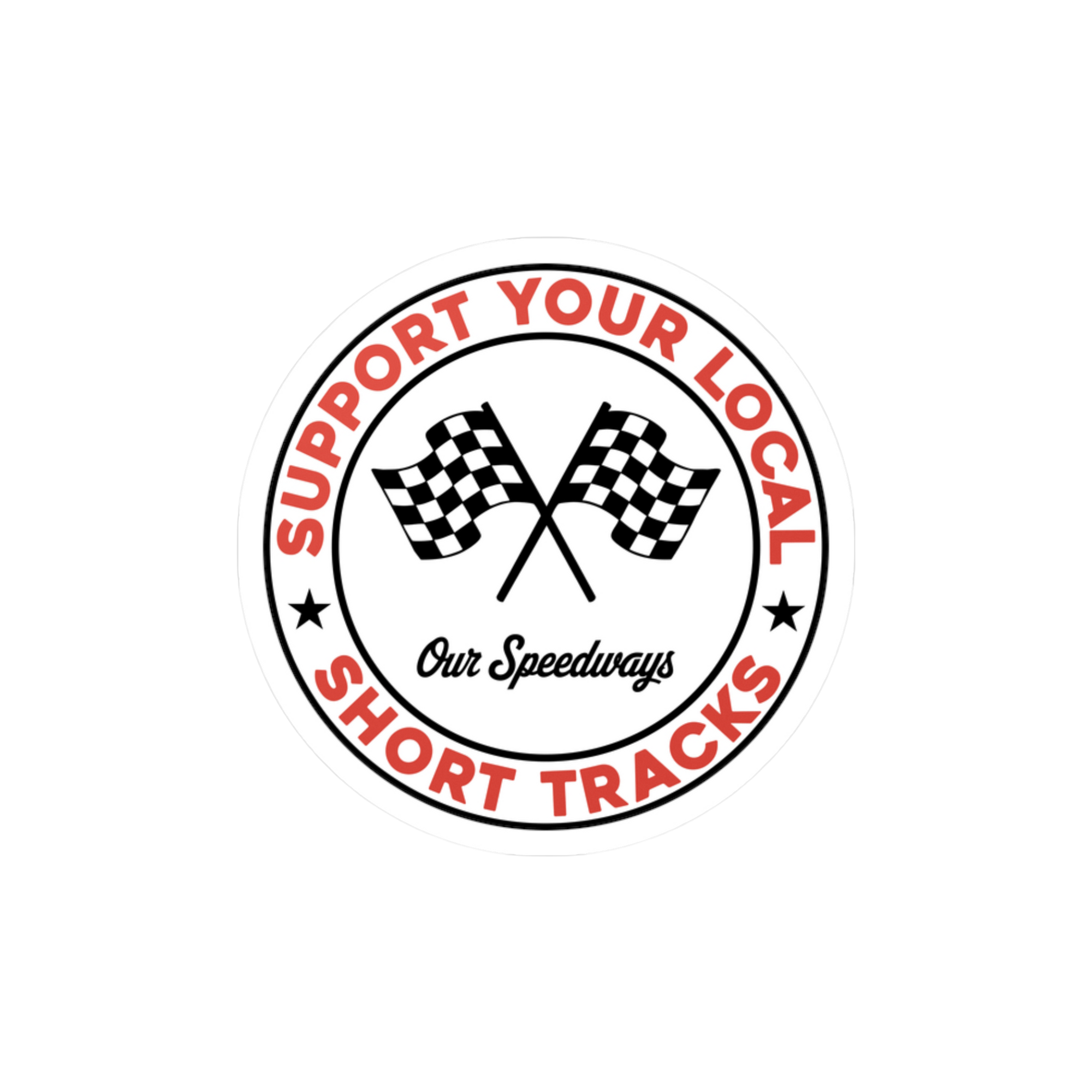 Support Your Local Short Tracks Badge Sticker