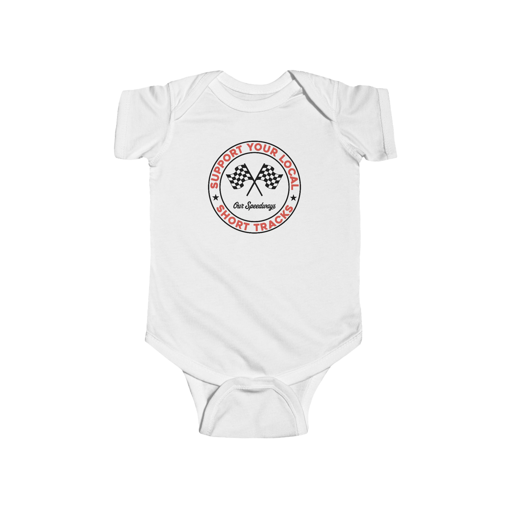 Support Your Local Short Track Onesie