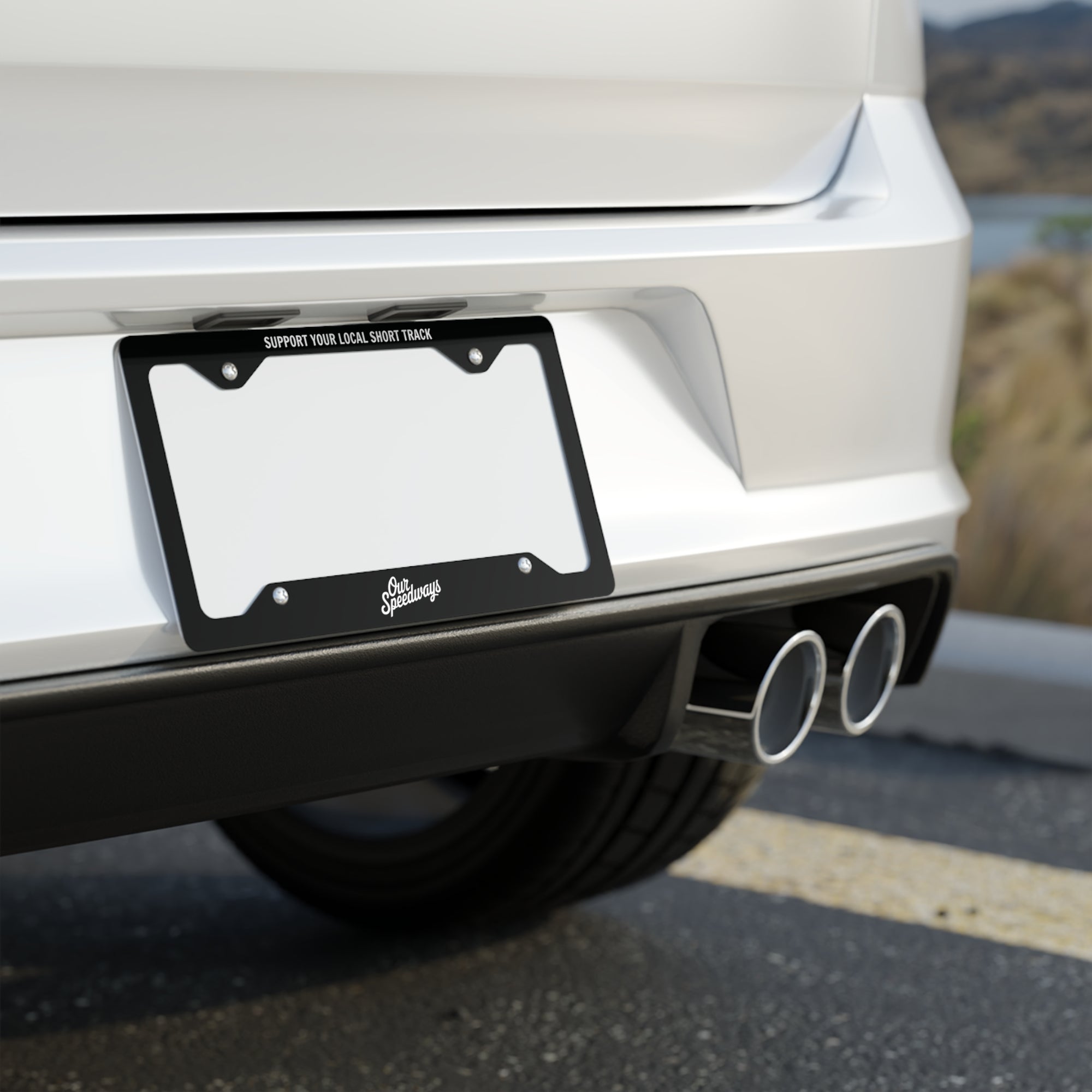 Support Your Local Short Track Plate Frame | Black